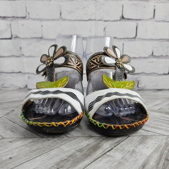 Elite By Corkys Flower Colorful Woven Strap Wedge Heel Sandals Womens 7 - Picture 6 of 16